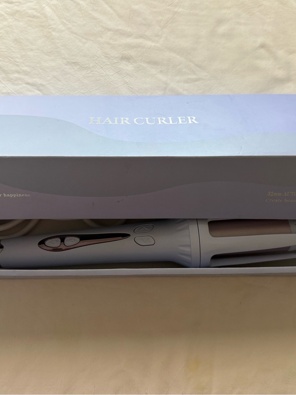 Hair Curler - White and Rose Gold Styling Wand